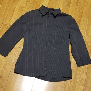 The Limited essential shirt gray career top M